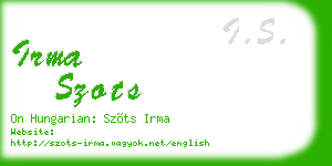 irma szots business card